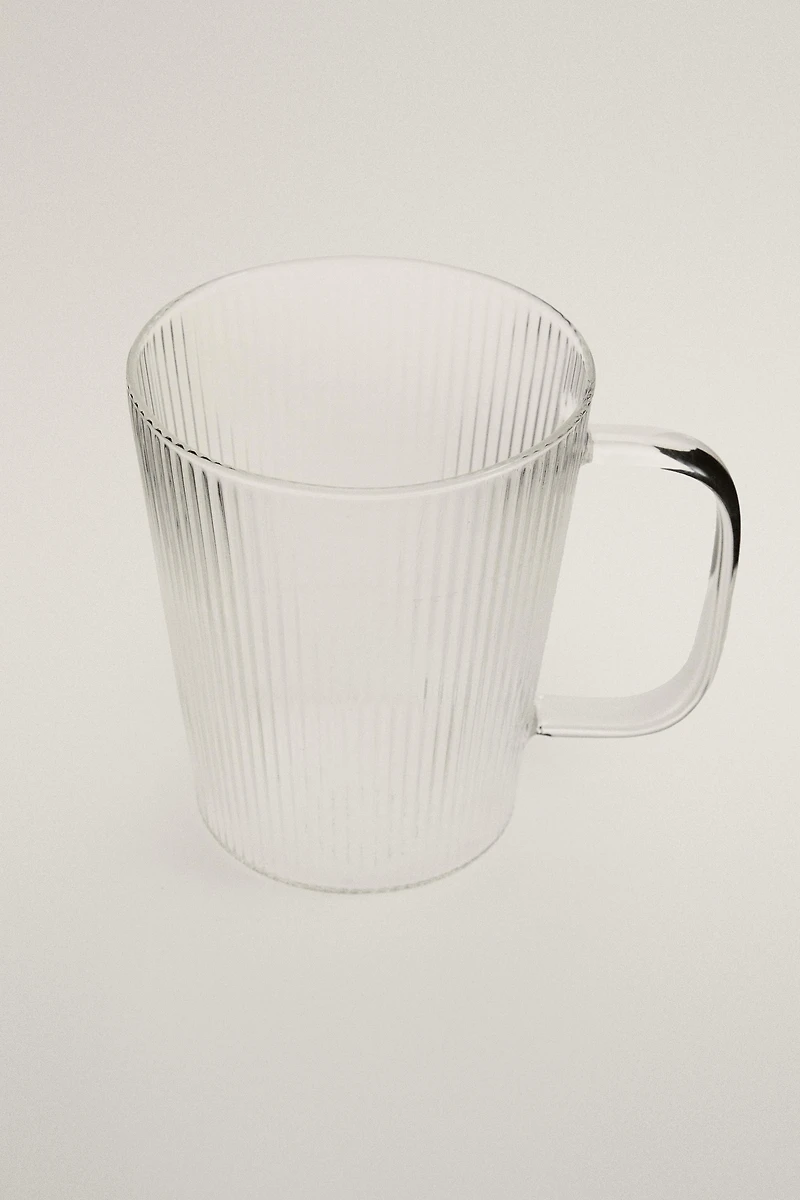 BOROSILICATE GLASS MUG WITH LINES