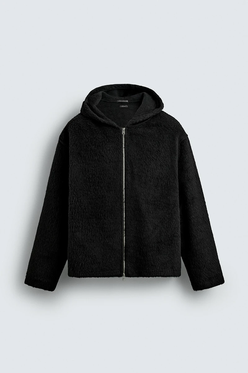 FAUX FUR HOODED OVERSHIRT