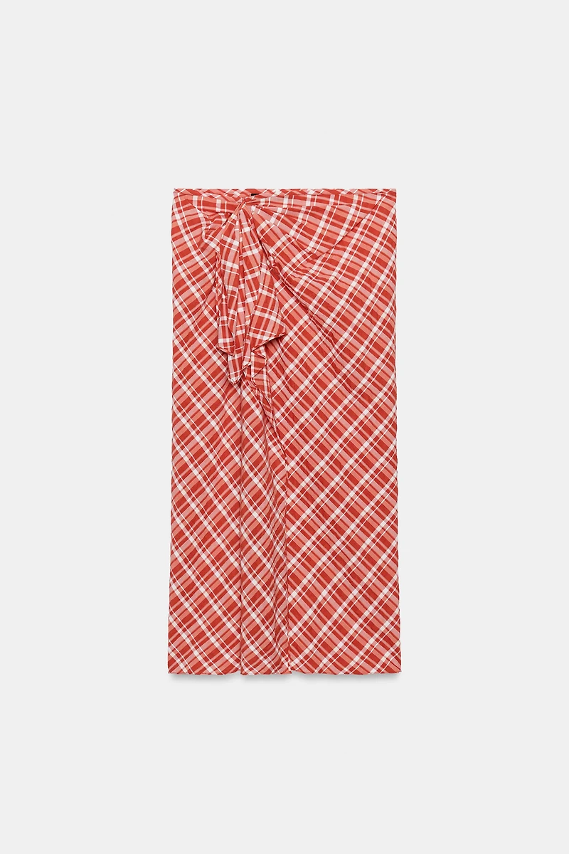 ZW COLLECTION PLAID MIDI SKIRT