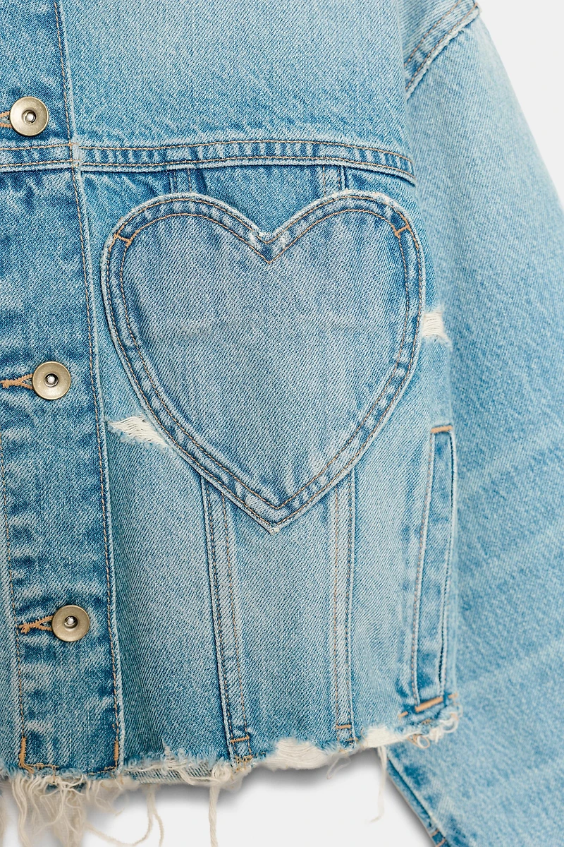 TRF DENIM JACKET WITH HEARTS