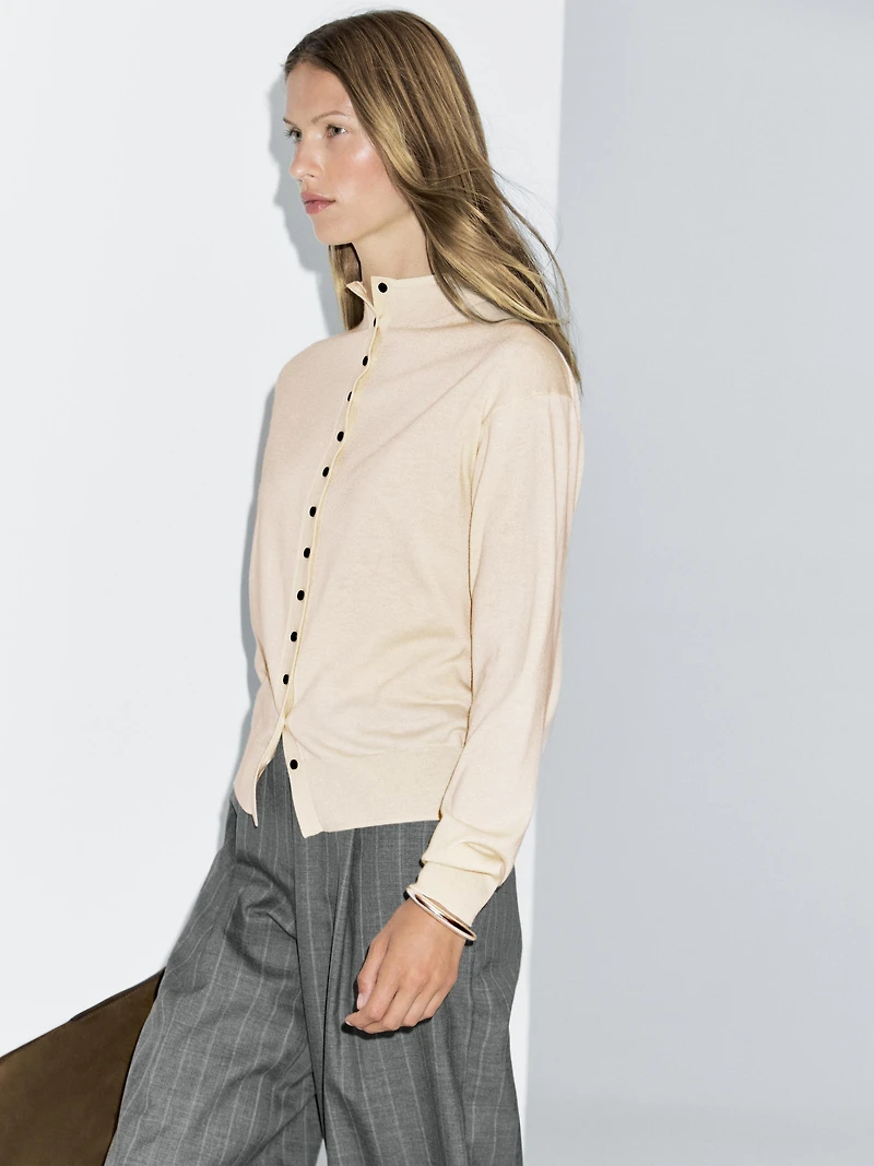 Cardigan à col montant