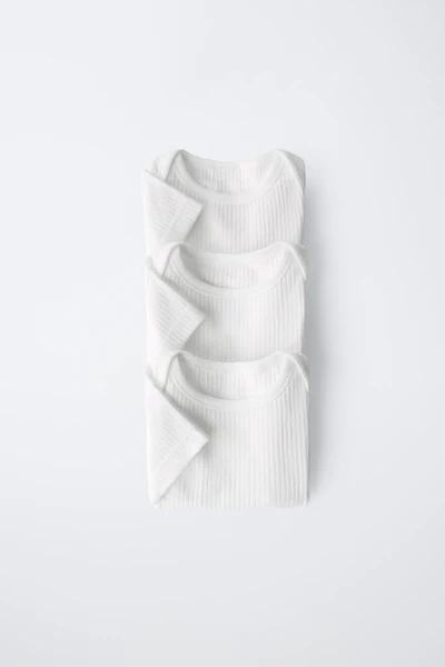 THREE-PACK OF SHORT SLEEVE BODYSUITS