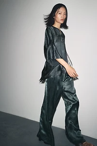 ZW COLLECTION SATIN EFFECT CAPE SHIRT