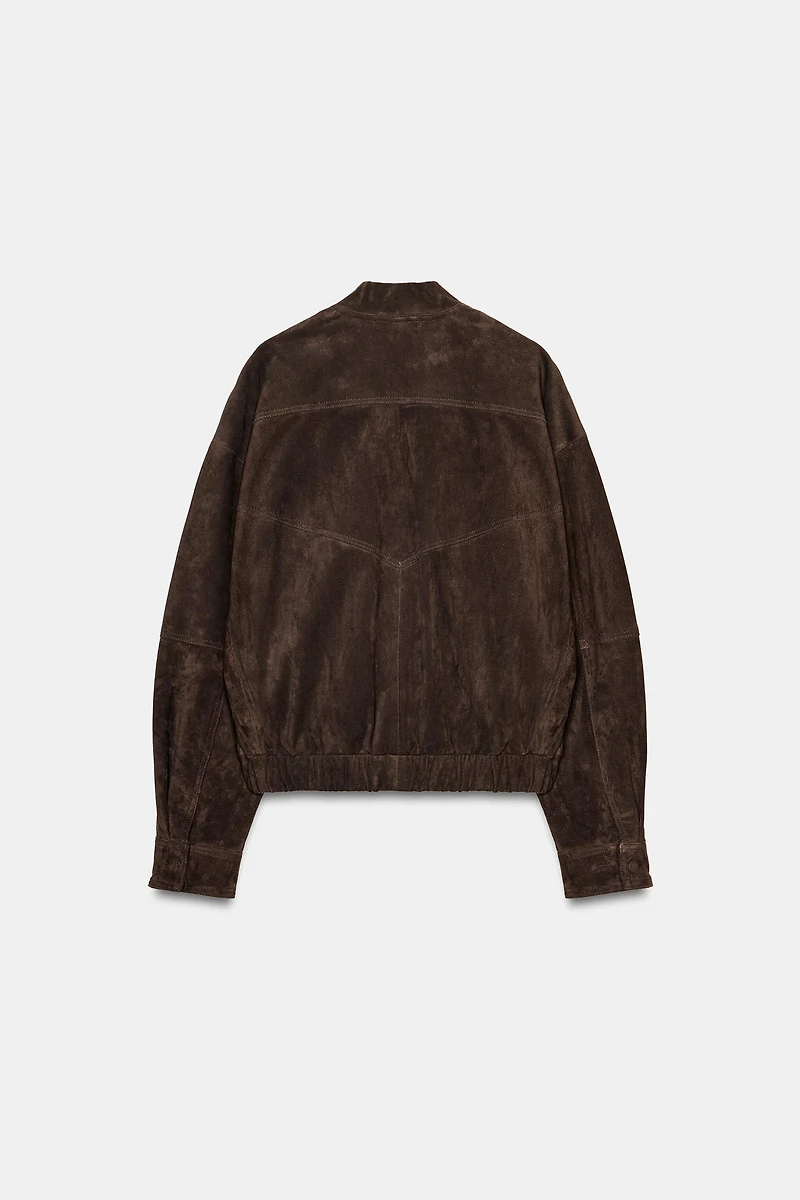 100% SUEDE LEATHER BOMBER JACKET