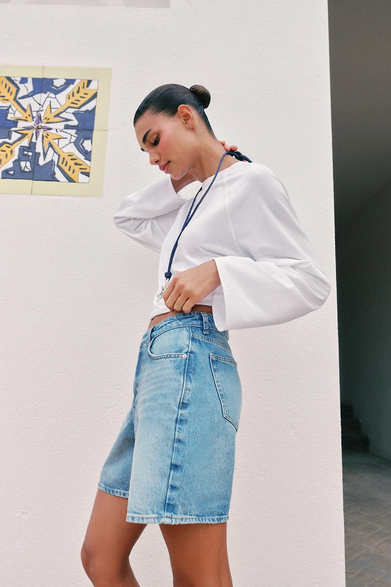SHORT Z1975 DENIM À TAILLE CROISÉE