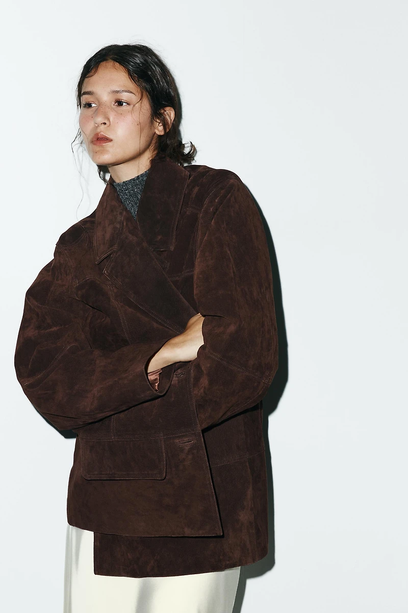 100% SUEDE OVERSIZED BLAZER