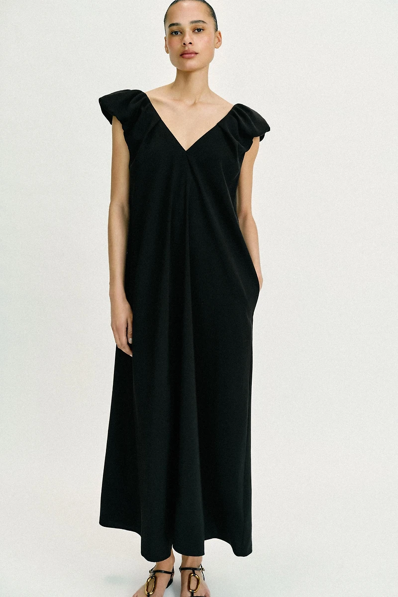 LONG PUFF SLEEVE DRESS