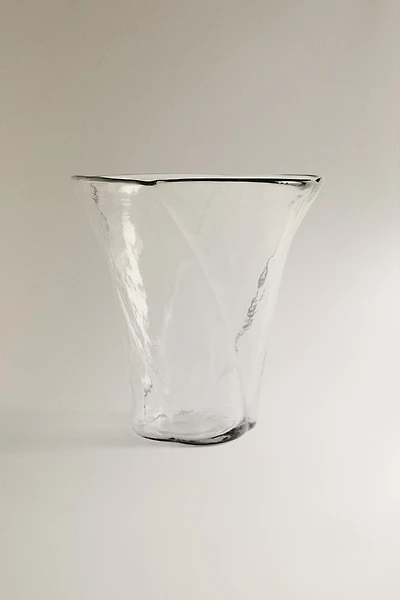 GRAND VASE VERRE RECYCLABLE ONDULÉ