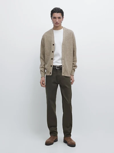 Cotton knit cardigan with buttons