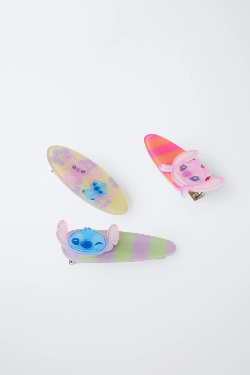 THREE-PACK LILO & STITCH STRIPED HAIR CLIPS