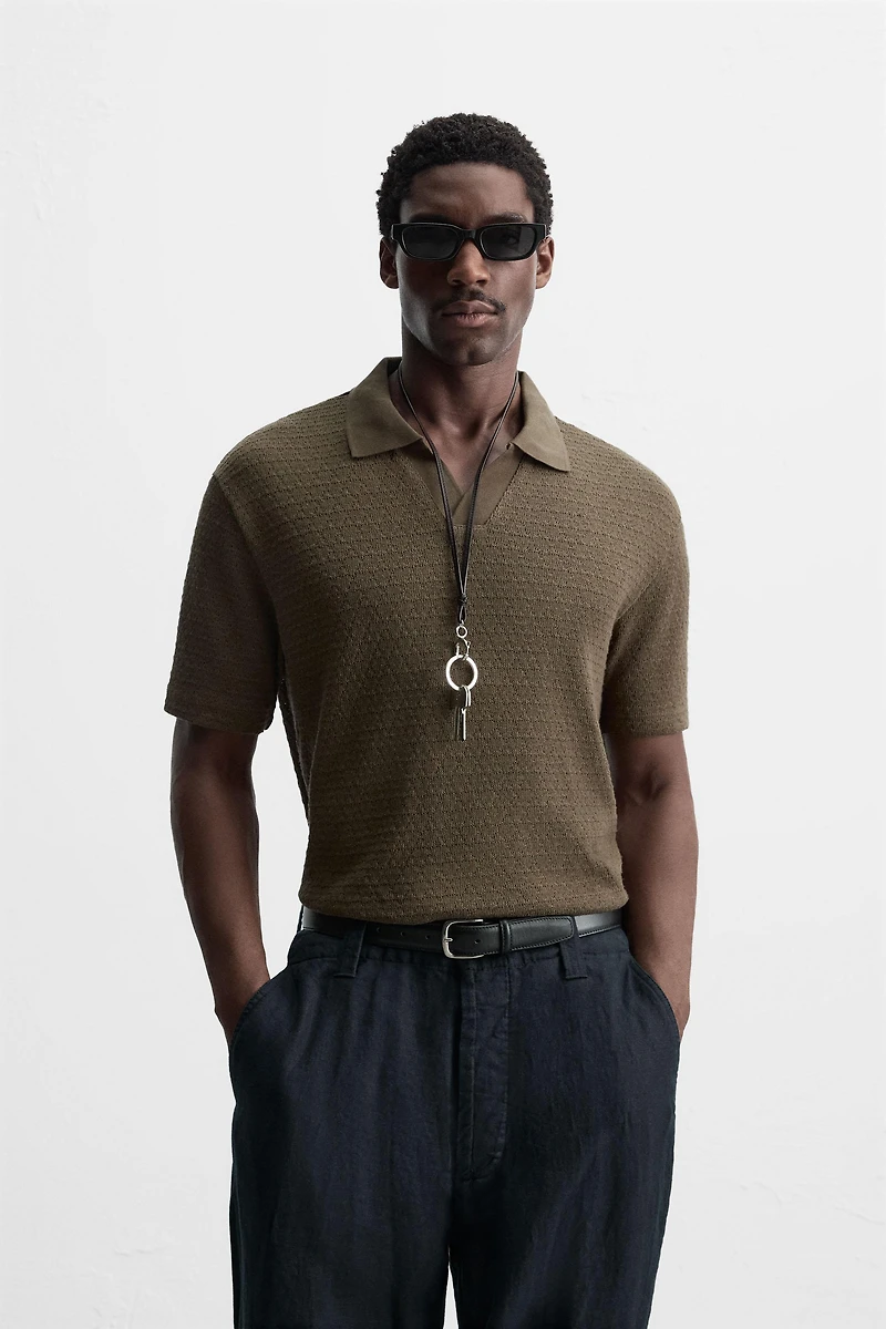 POLO JACQUARD GÉOMÉTRIQUE
