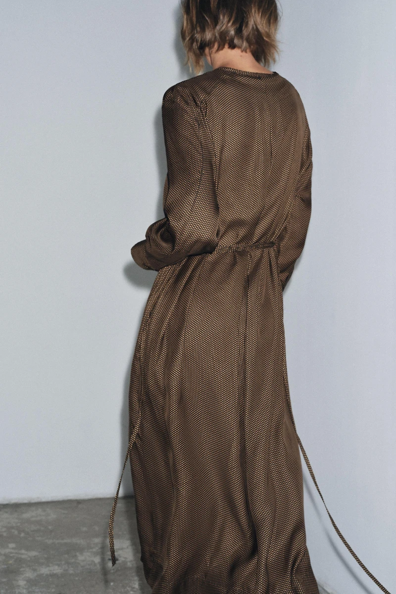 ROBE À POIS AVEC CEINTURE ZW COLLECTION