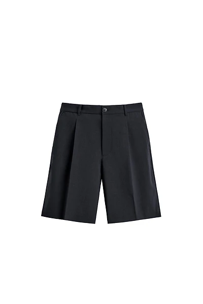 RELAXED FIT PLEATED SUIT SHORTS
