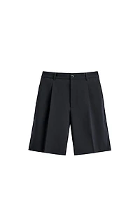RELAXED FIT PLEATED SUIT SHORTS