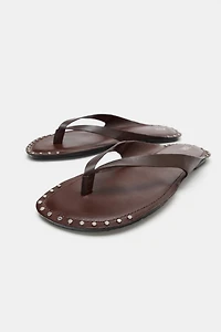 LEATHER STUDDED SANDALS