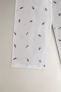 EMBROIDERED FLOWER TROUSERS