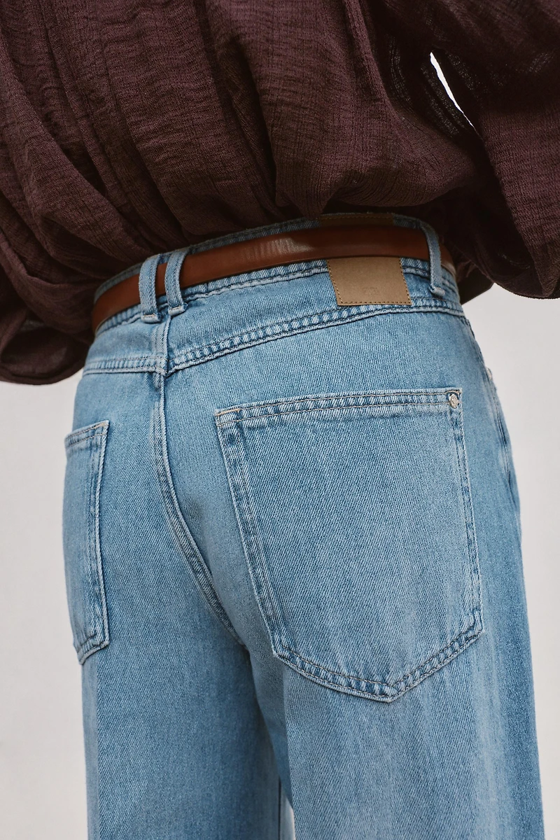 Z1975 HIGH-WAISTED WIDE LEG BELTED JEANS
