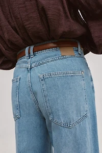 Z1975 HIGH-WAISTED WIDE LEG BELTED JEANS