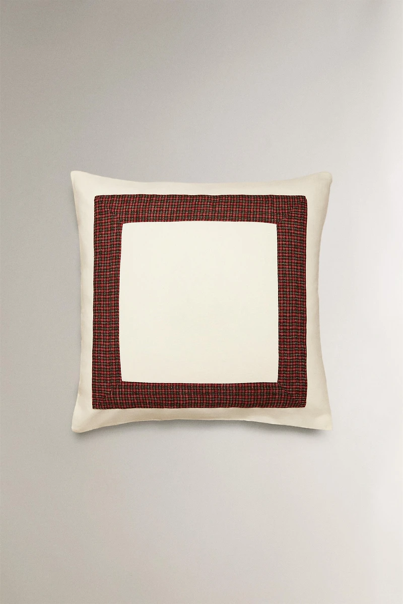 CHRISTMAS LINEN PILLOWCASE WITH BORDER
