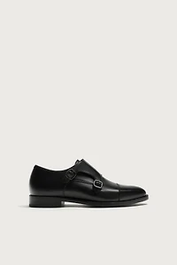DOUBLE BUCKLE LEATHER SHOES