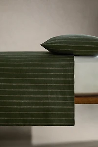 HOUSSE DE COUETTE COTON ET LIN RAYURES NOËL