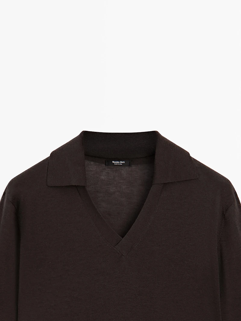 Oversize silk and wool blend knit sweater