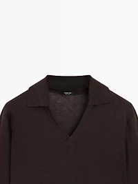 Oversize silk and wool blend knit sweater