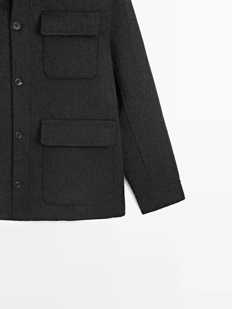 Veste en laine mélangée avec poches