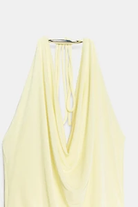 HALTER LONG DRESS WITH APPLIQUÉ