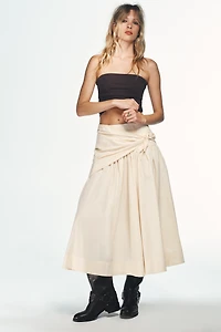 SCARF VOLUME MIDI SKIRT