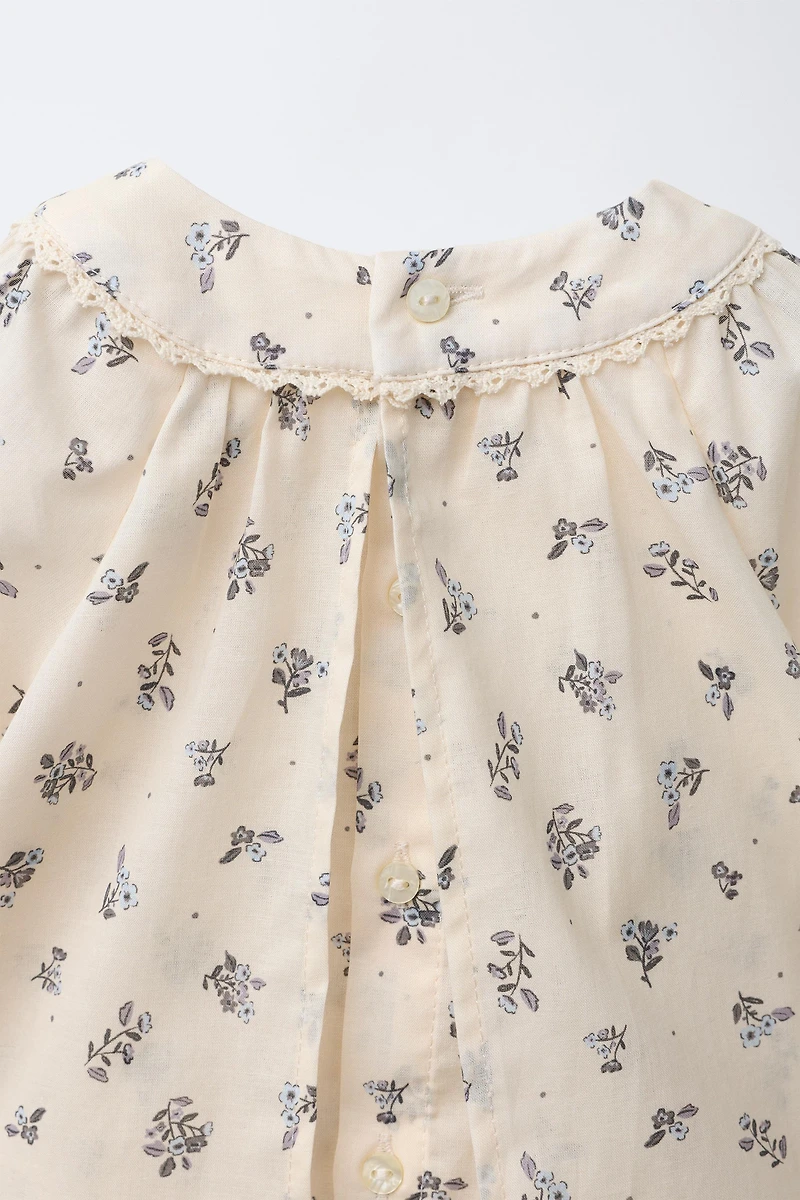 FLORAL PRINT BODYSUIT DRESS