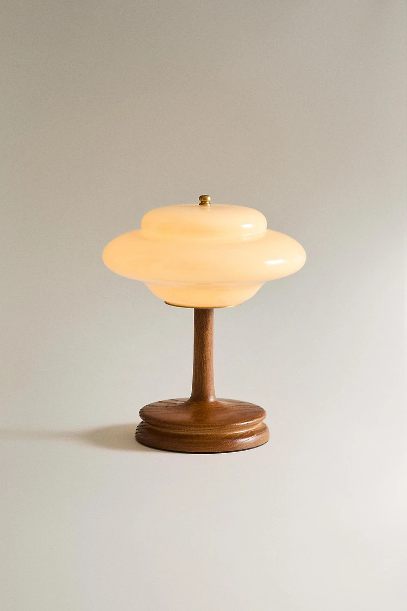 CORDLESS GLASS TABLE LAMP