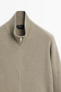 100% cotton ribbed knit cardigan