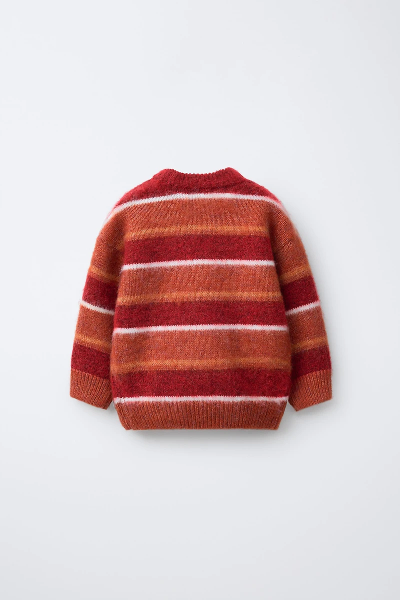 EMBROIDERED STRIPED KNIT JUMPER