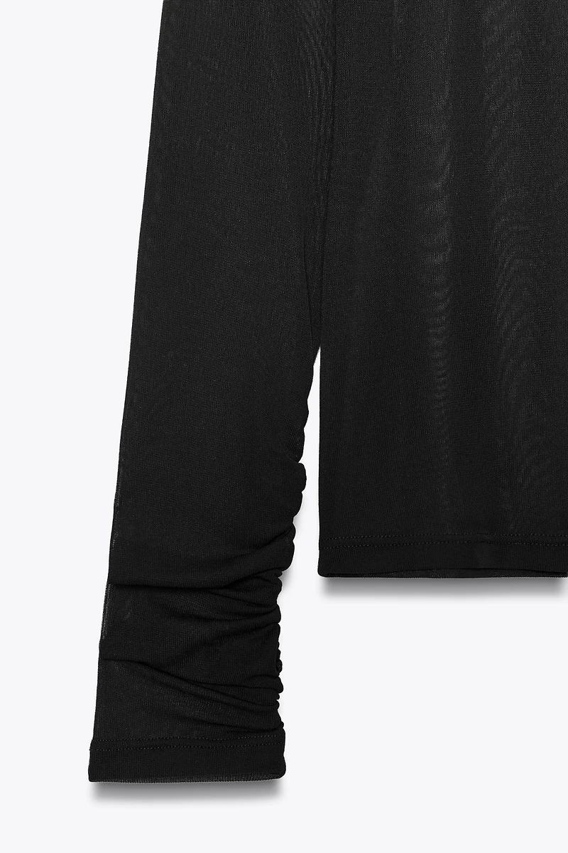 T-SHIRT SEMI-TRANSPARENT PLIS