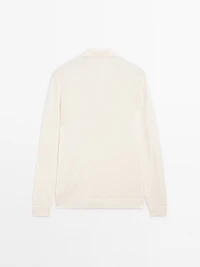 Knit sweater with a polo collar