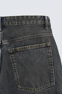 WAXED EFFECT BAGGY FIT JEANS