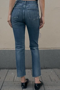 TRF HIGH-WAISTED CROPPED FLARE JEANS