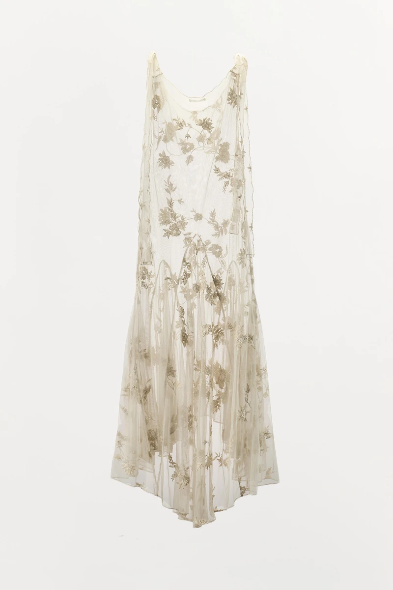LIMITED EDITION EMBROIDERED FLORAL GEORGETTE DRESS