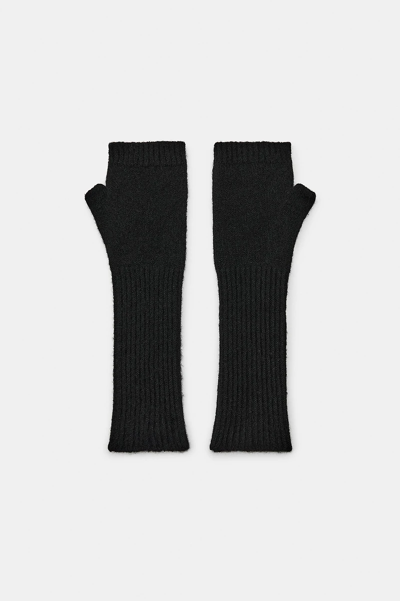 LONG KNIT MITTENS