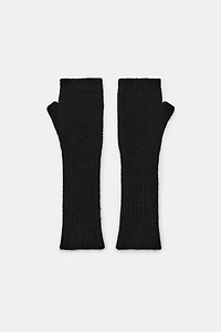 LONG KNIT MITTENS