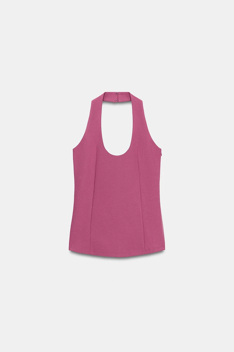CREPE HALTER TOP