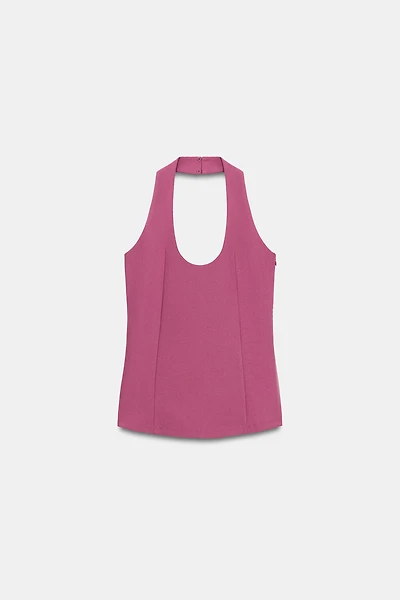 CREPE HALTER TOP