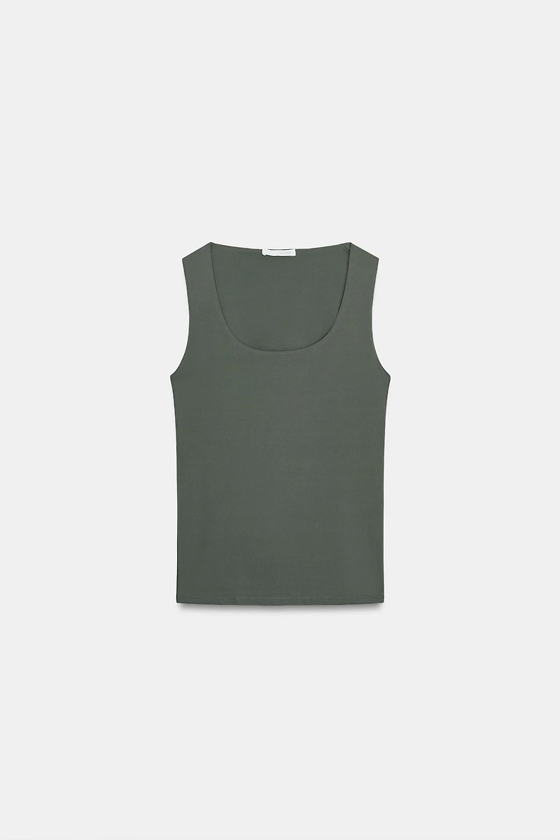 WIDE STRAP POLYAMIDE T-SHIRT