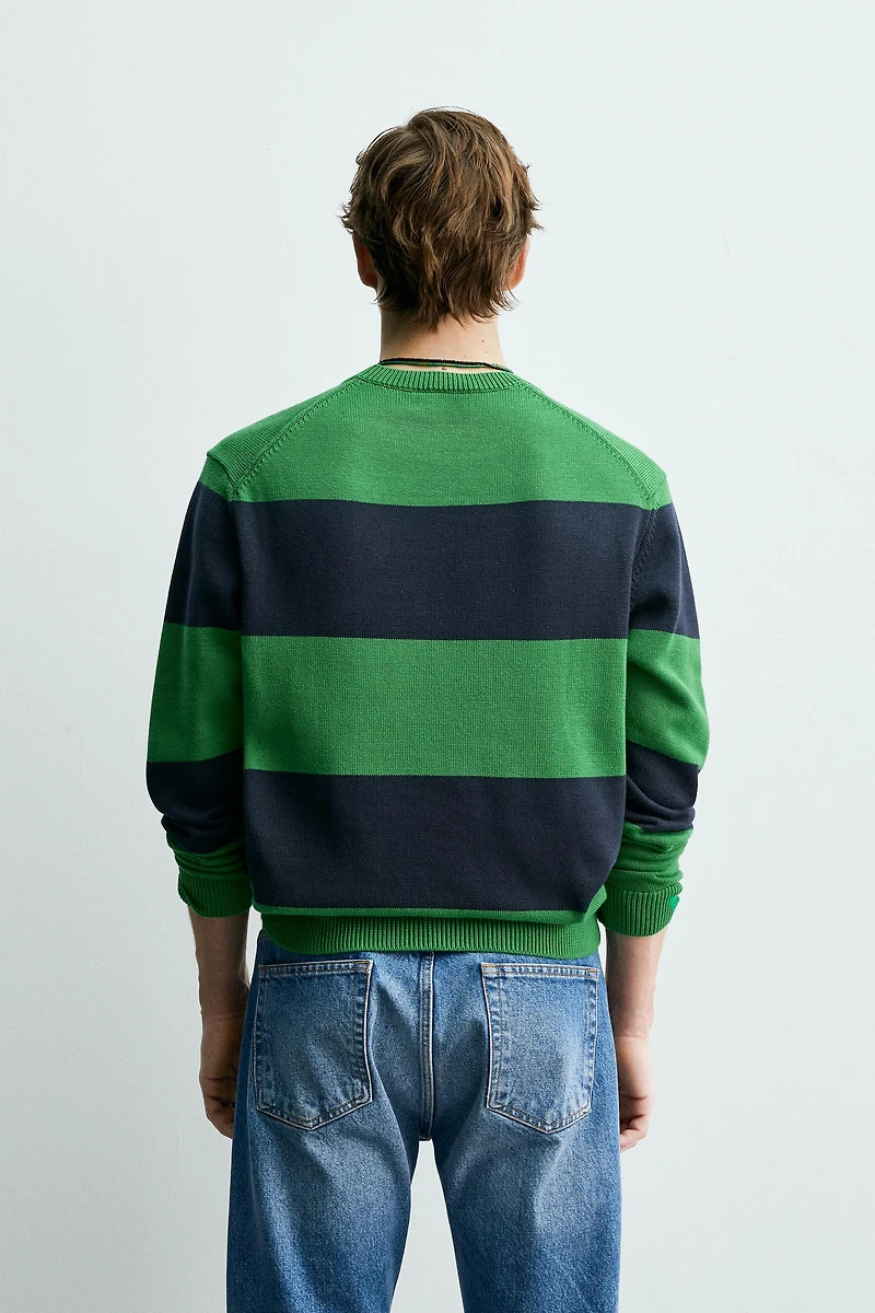 AARON LEVINE X ZARA STRIPED JACQUARD JUMPER