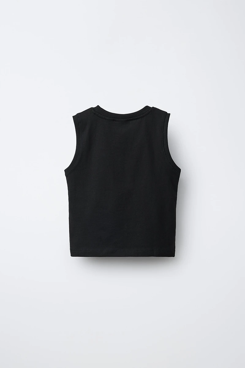 PLAIN SLEEVELESS T-SHIRT