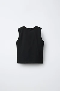 PLAIN SLEEVELESS T-SHIRT