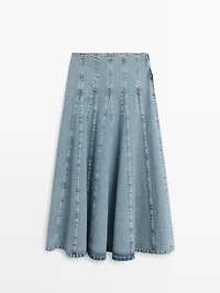 Jupe midi godet en jean