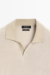 100% Cotton knit polo sweater