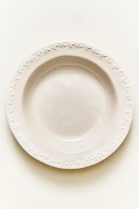 ASSIETTE CREUSE FAÏENCE BORD RELIEF